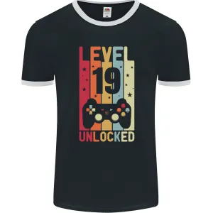 19th Birthday 19 Year Old Level Up Gaming Mens Ringer T-Shirt FotL