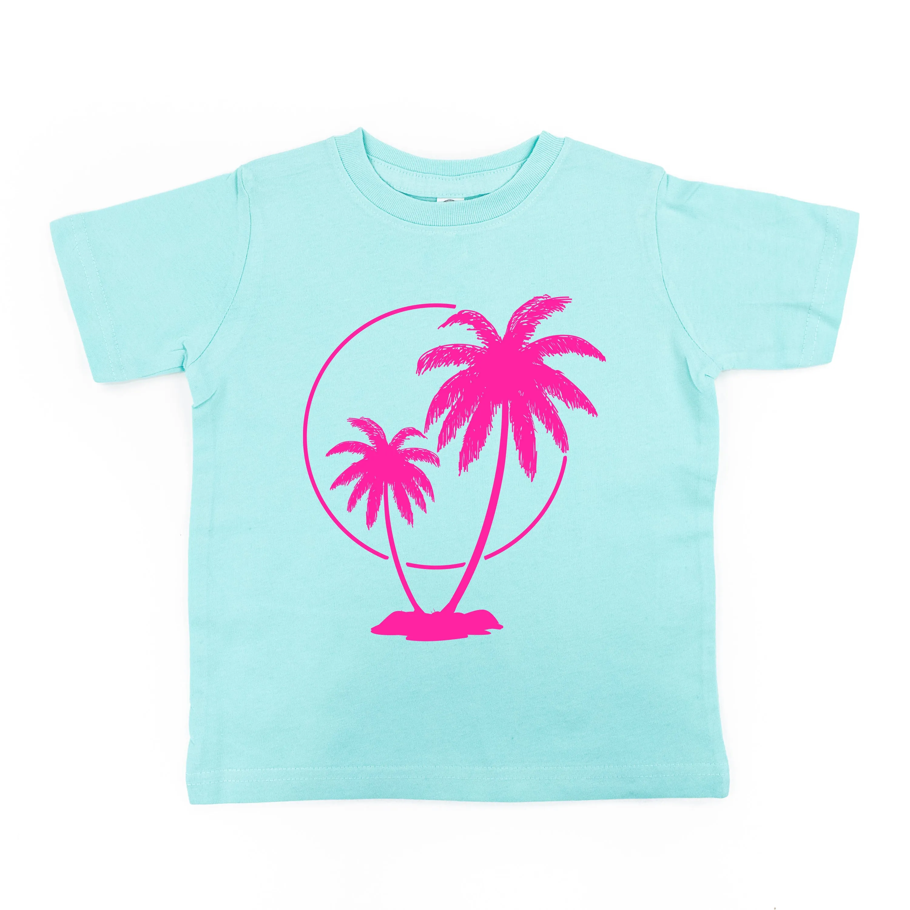 2 PALM TREES WITH SUN - Short Sleeve Child Shirt