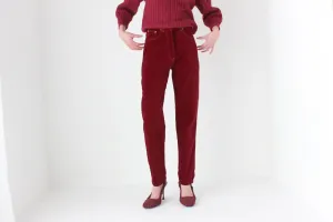 90s HOT Velvet Slim Leg High Waist Jeans