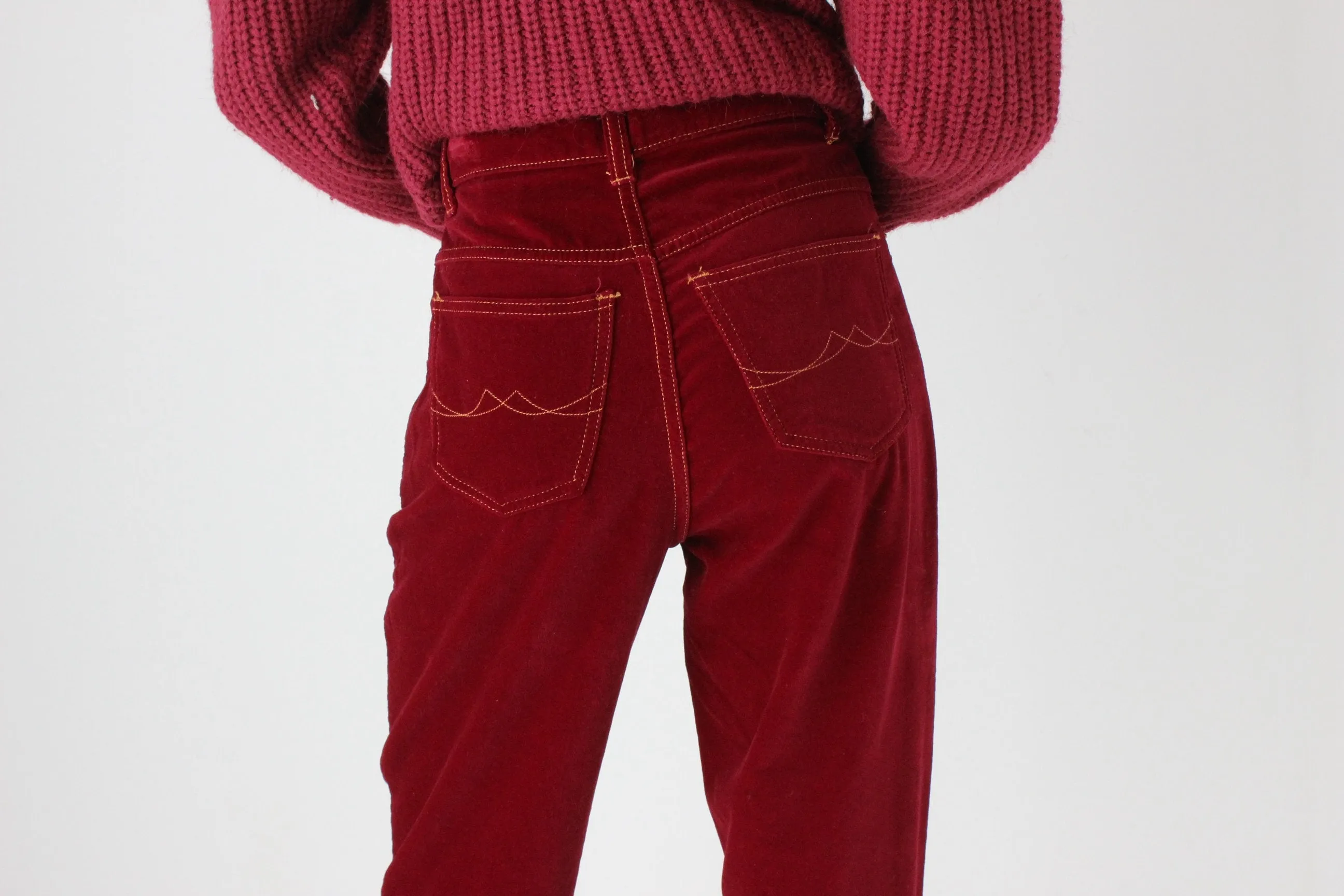 90s HOT Velvet Slim Leg High Waist Jeans