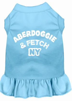 Aberdoggie Ny Screen Print Dress Baby Blue Sm