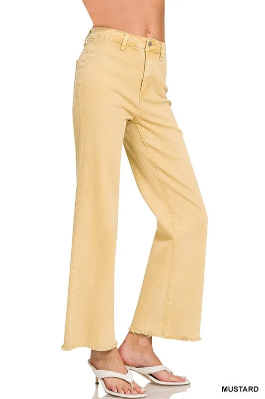 ACID WASHED FRAYED CUTOFF PANTS