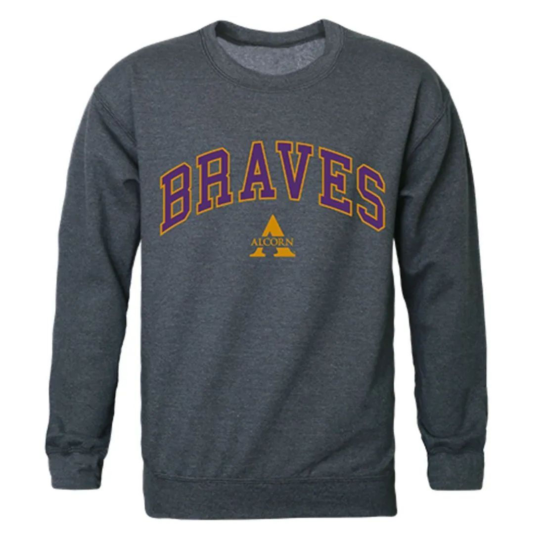 Alcorn State University Campus Crewneck Pullover Sweatshirt Sweater Heather Charcoal