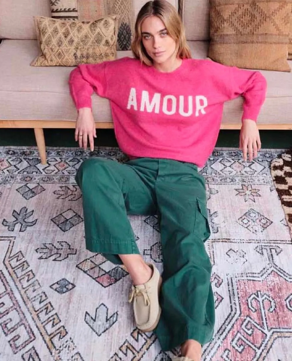 Amour Oversized Sweater Cerise