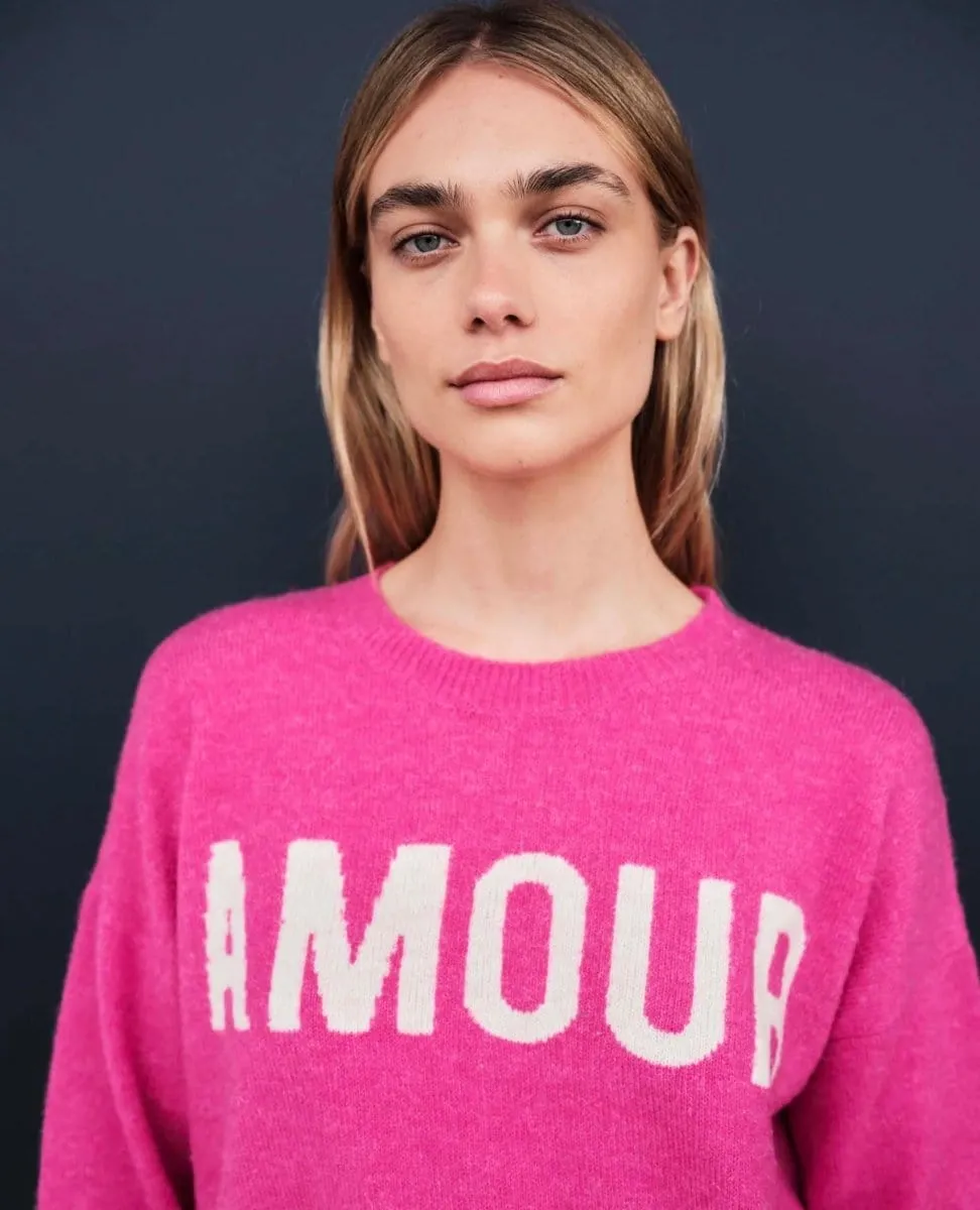 Amour Oversized Sweater Cerise
