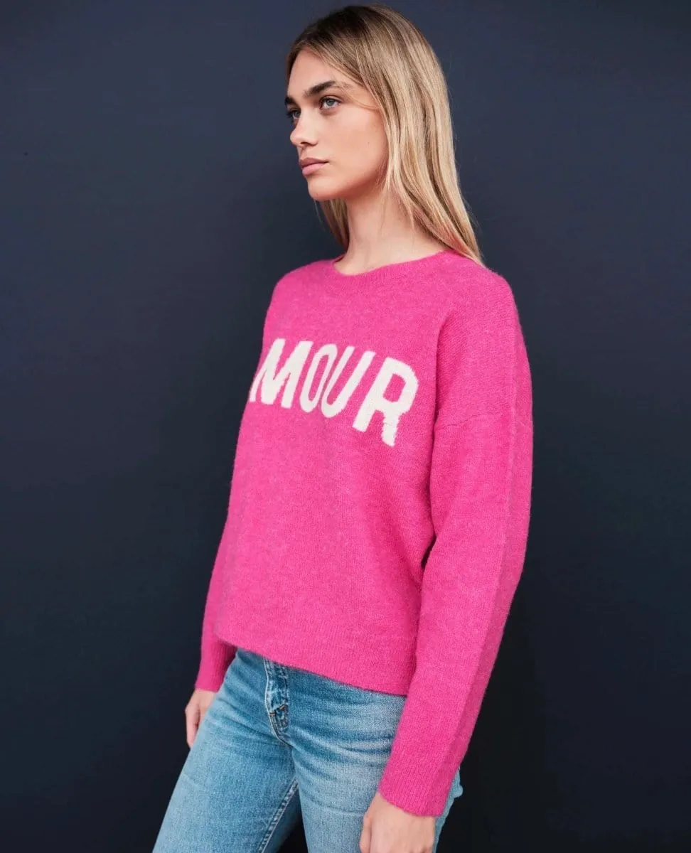 Amour Oversized Sweater Cerise
