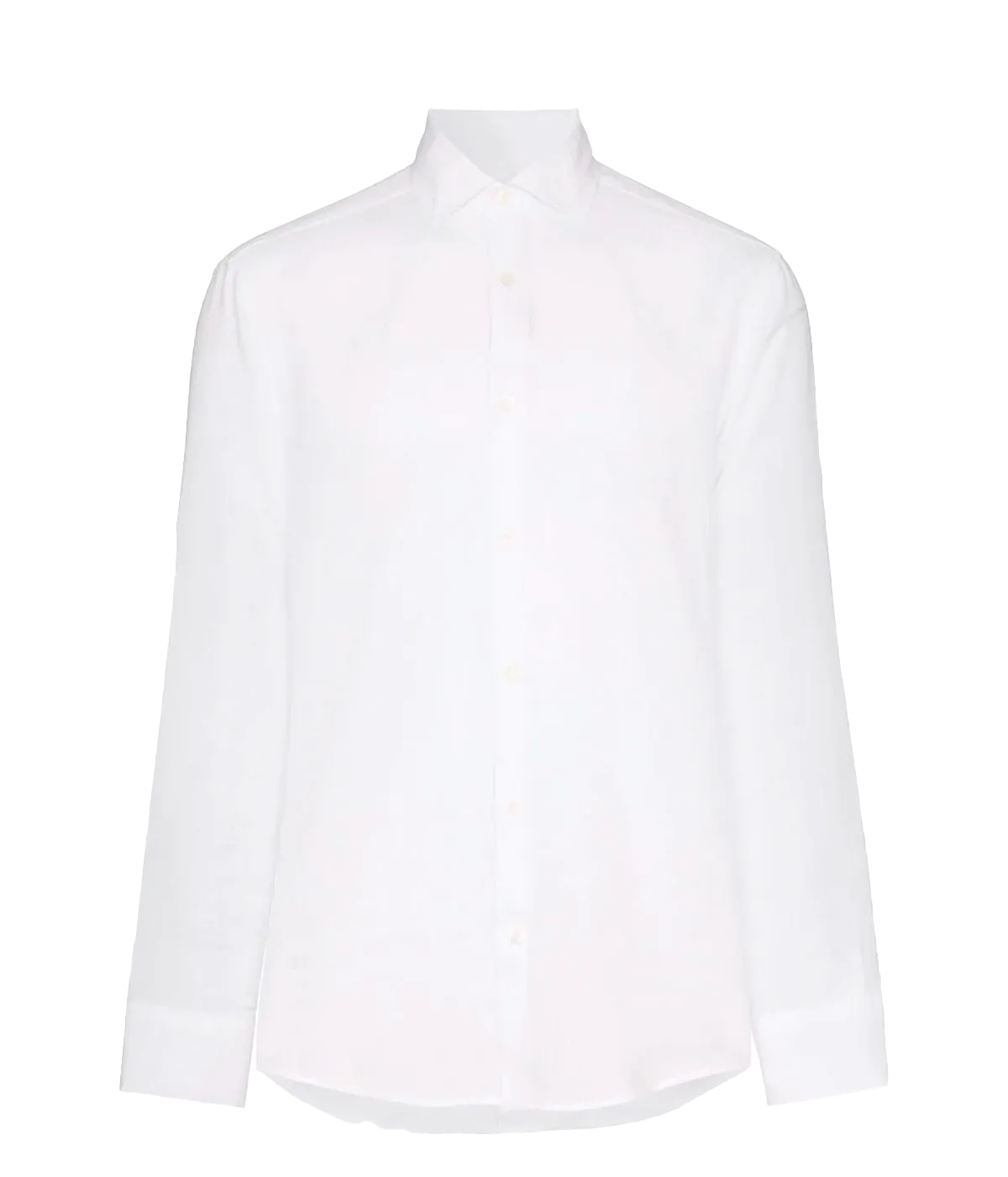 Antonio Linen Long Sleeve Shirt in White