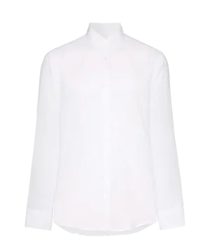 Antonio Linen Long Sleeve Shirt in White