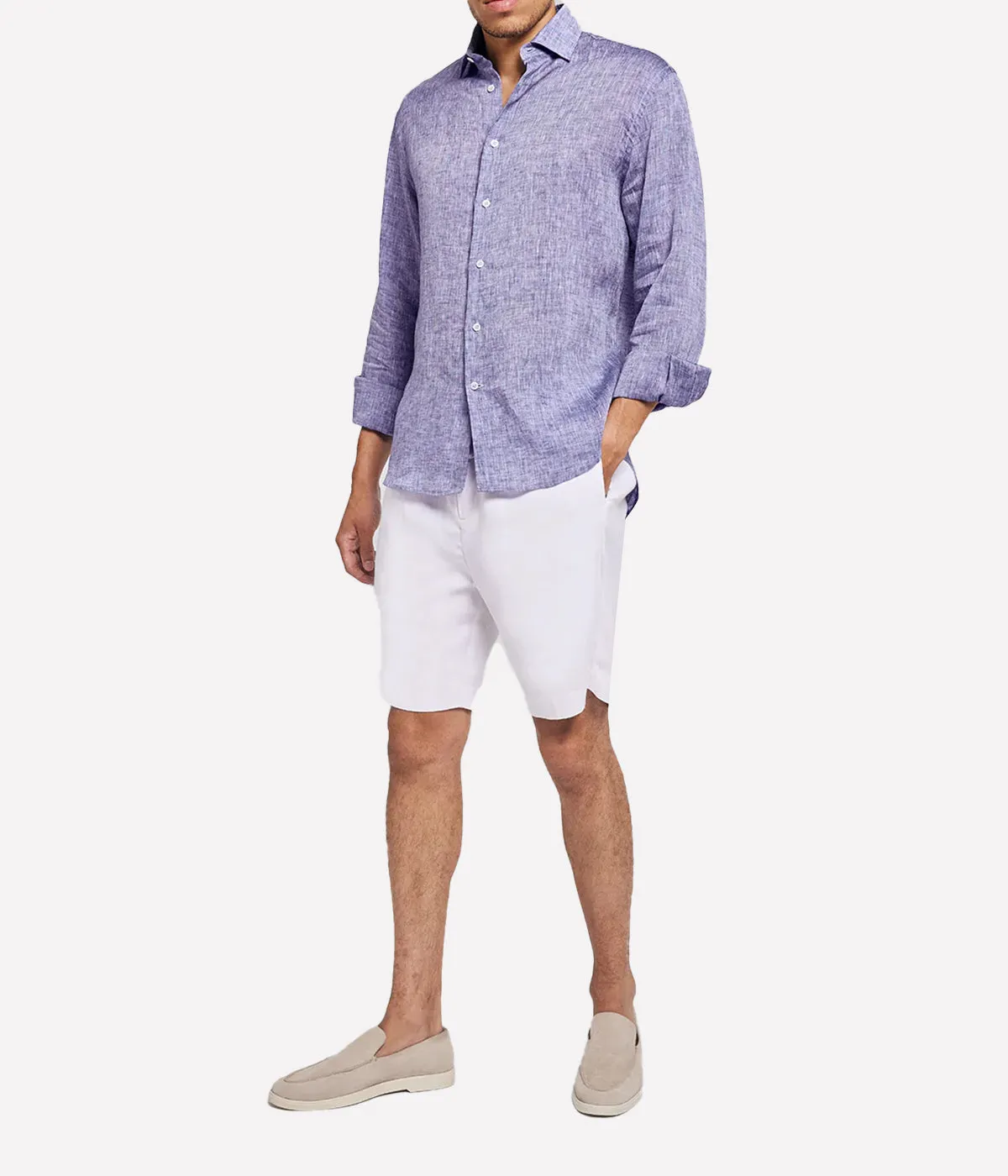 Antonio Linen Longsleeve Shirt in Melange