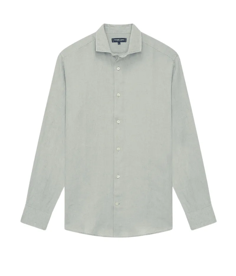 Antonio Linen Shirt in Sky Light