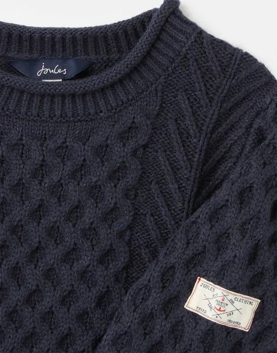 Aran French Navy Knit Sweater - Select Size