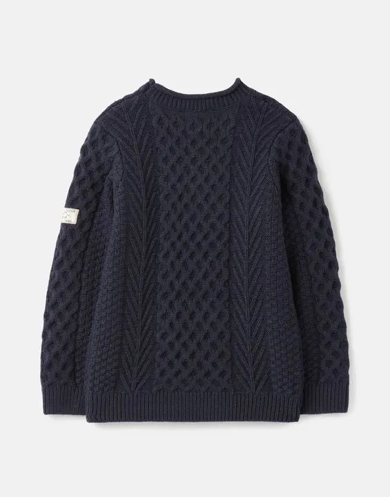 Aran French Navy Knit Sweater - Select Size