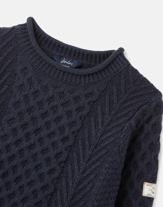 Aran French Navy Knit Sweater - Select Size
