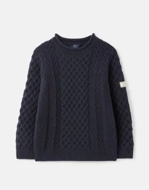 Aran French Navy Knit Sweater - Select Size