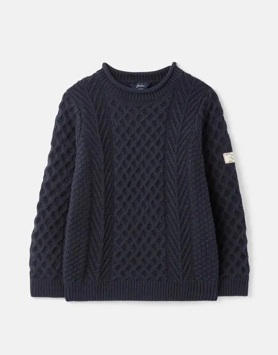 Aran French Navy Knit Sweater - Select Size