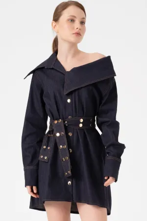 ASYMMETRICAL COLLAR SHIRT