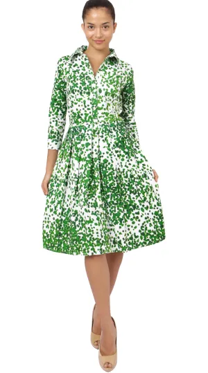 Audrey Dress Shirt Collar 3/4 Sleeve Regular Cotton Stretch (Seurat)