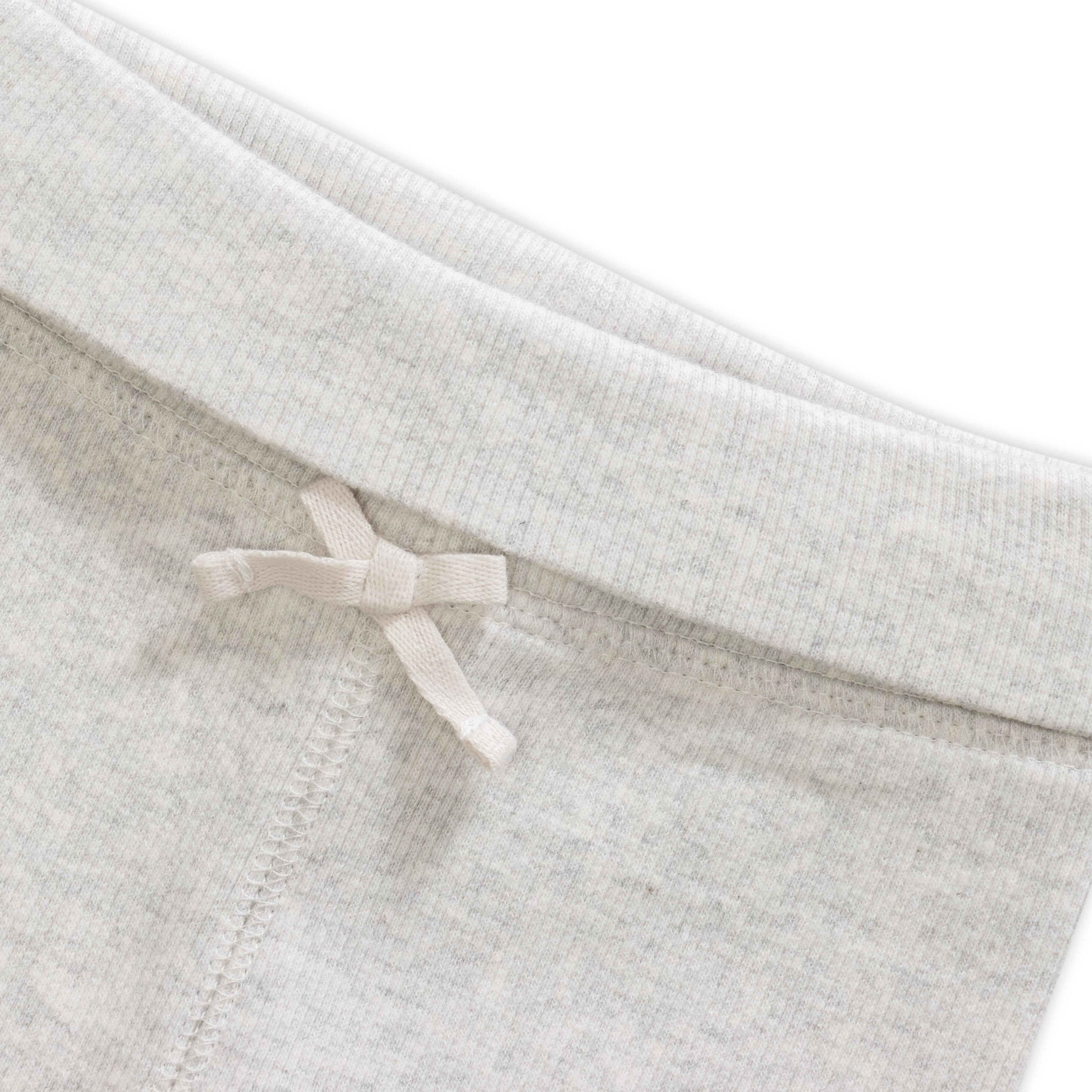 Baby Girls' Soft Cotton Knit Leggings  Light Grey, Cozy Everyday Wear with Bow & Ruffle Hem