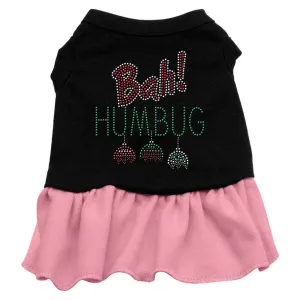 Bah Humbug Rhinestone Dress Black With Pink Xs