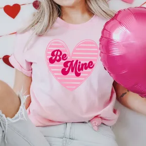 Be Mine Striped Heart Wholesale Tee