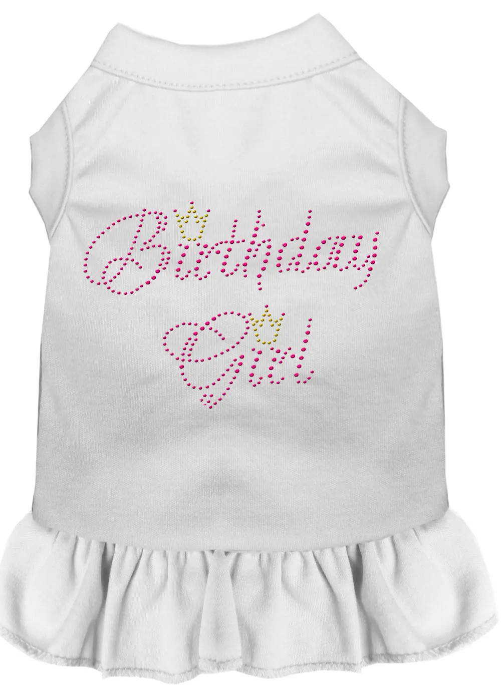 Birthday Girl Rhinestone Dress White Xxxl