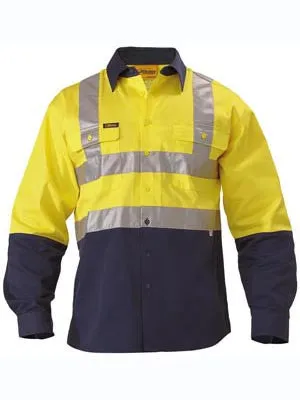 Bisley Hi Vis 2 Tone H Pattern Taped Shirt BS6267T