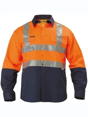 Bisley Hi Vis 2 Tone H Pattern Taped Shirt BS6267T
