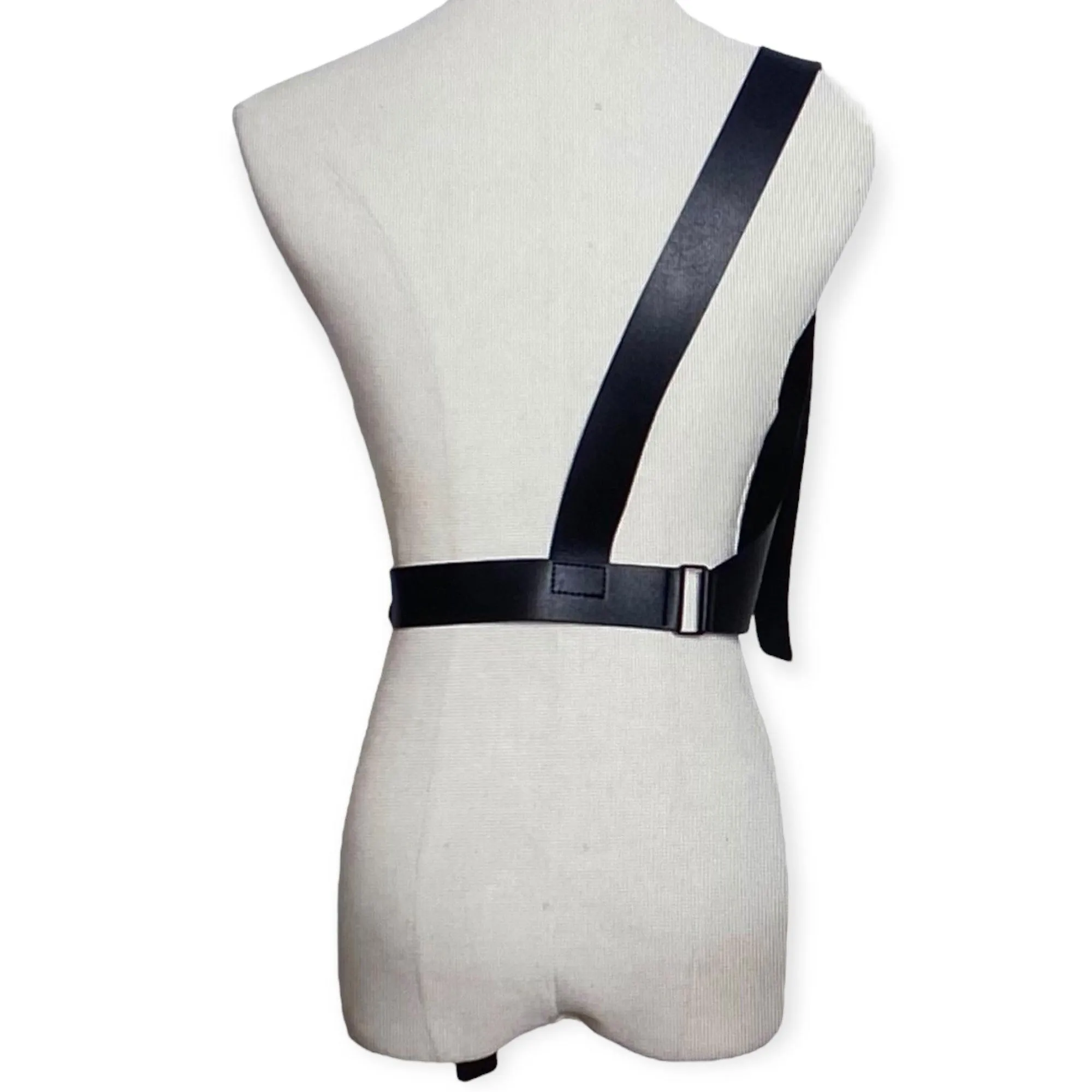 Black Single Shoulder Harness Belt