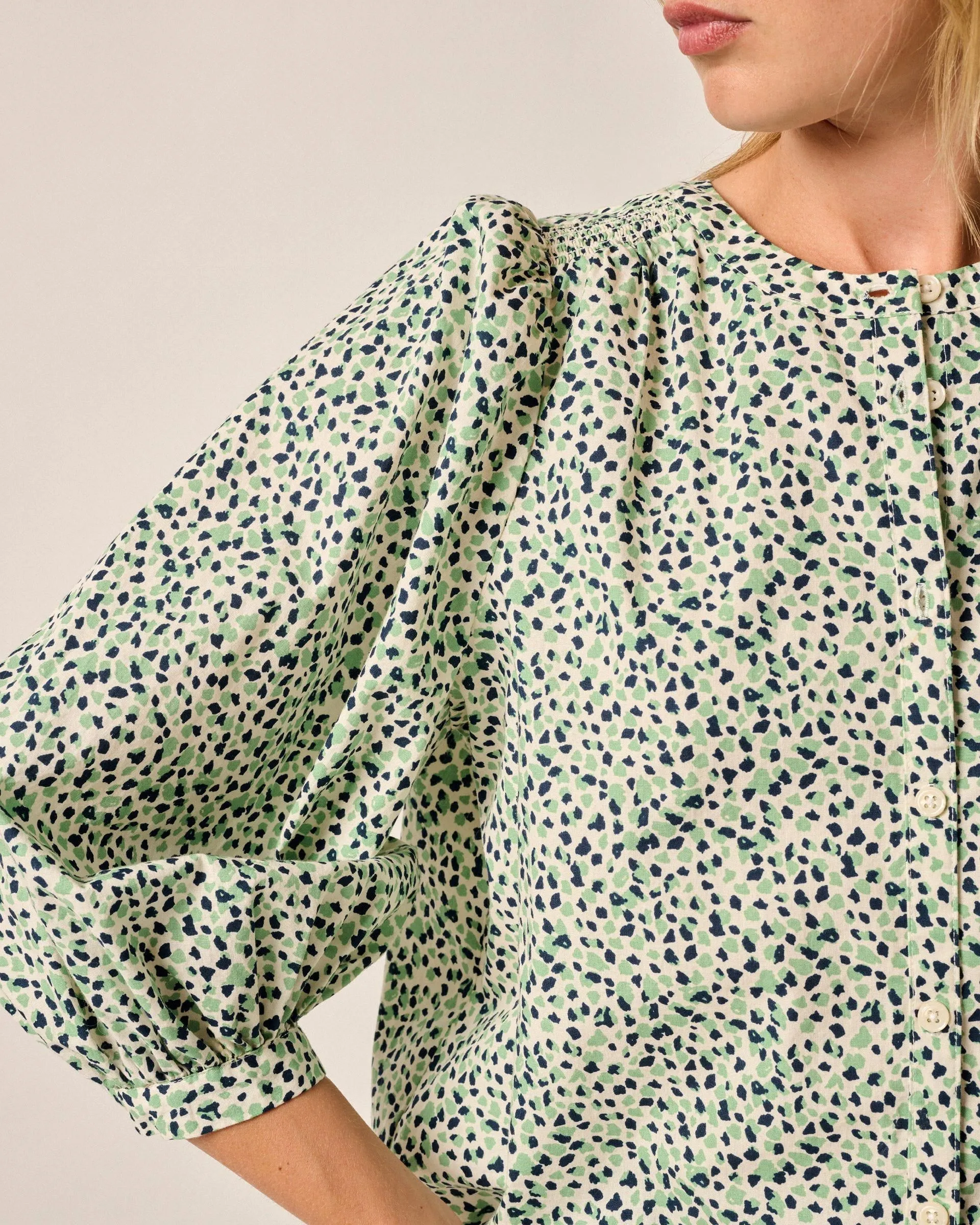 Blair Cotton Button Down Smock Blouse