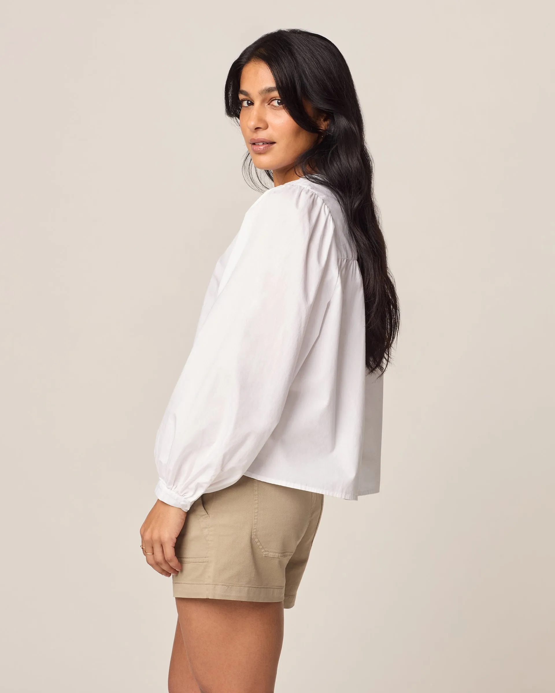 Blair Cotton Button Down Smock Blouse
