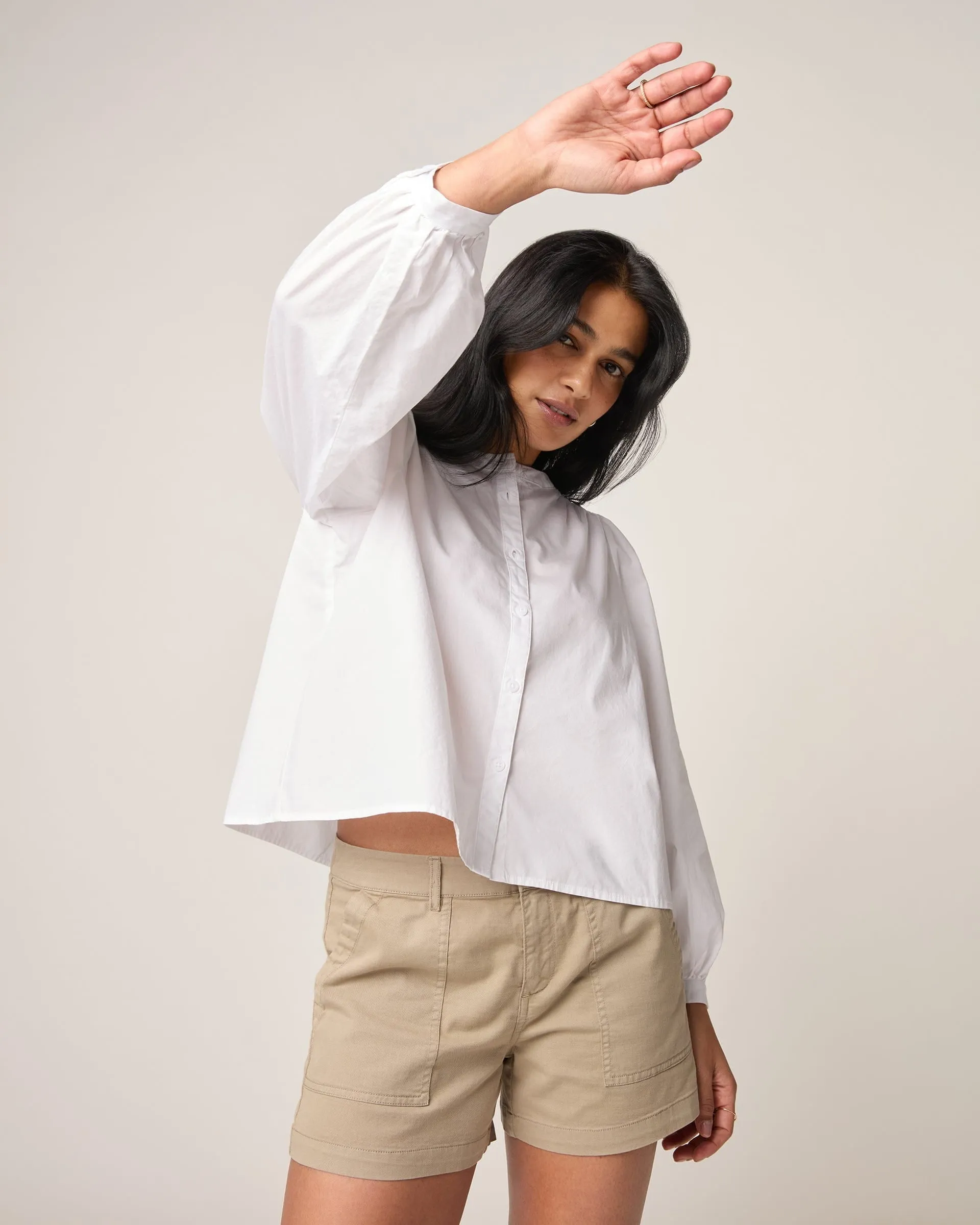 Blair Cotton Button Down Smock Blouse
