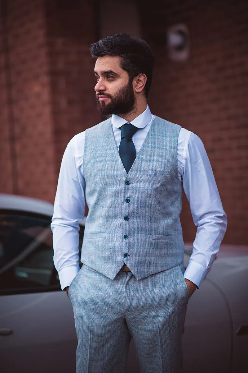 Caridi Sky Blue 3 Piece Wedding Suit