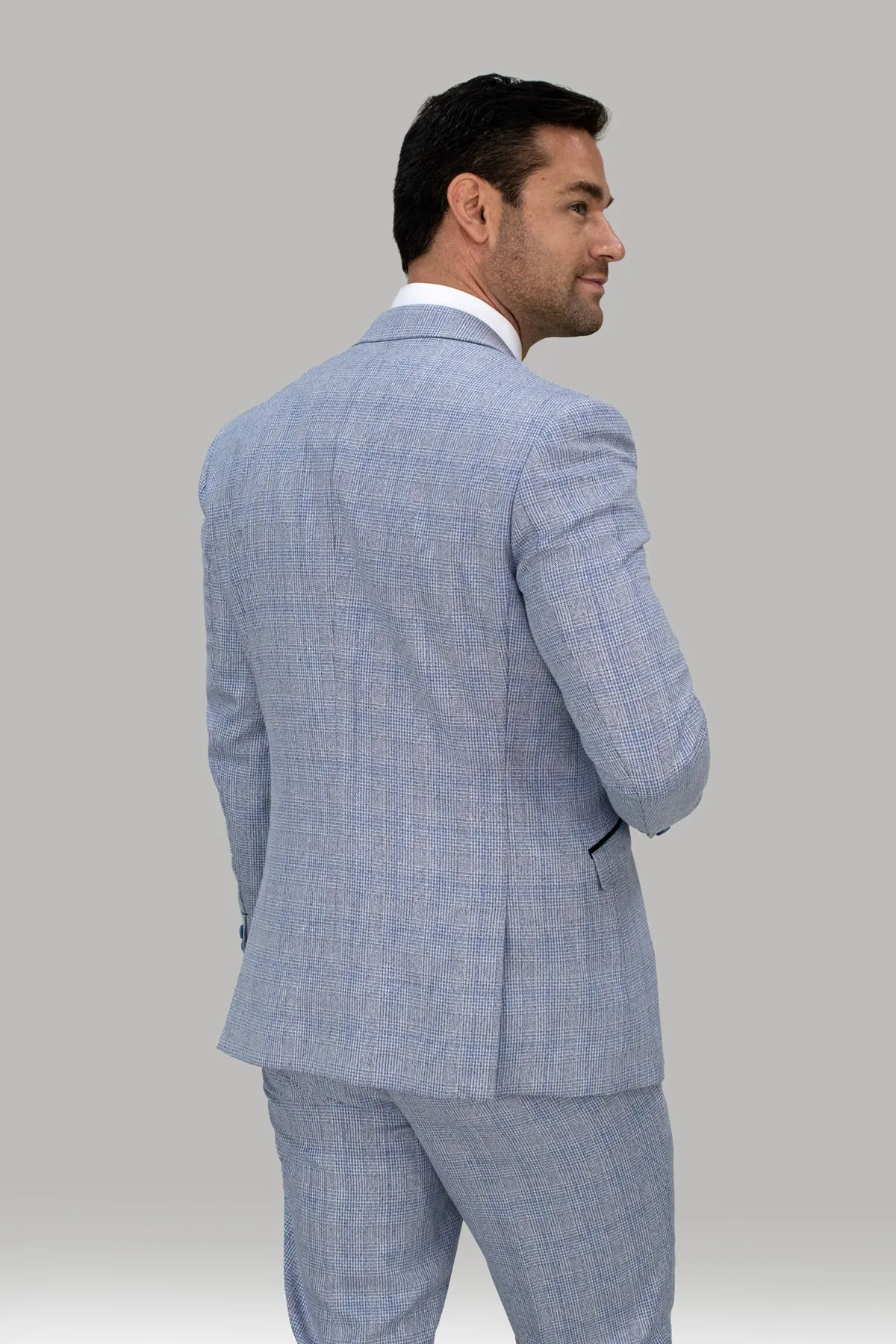 Caridi Sky Blue 3 Piece Wedding Suit