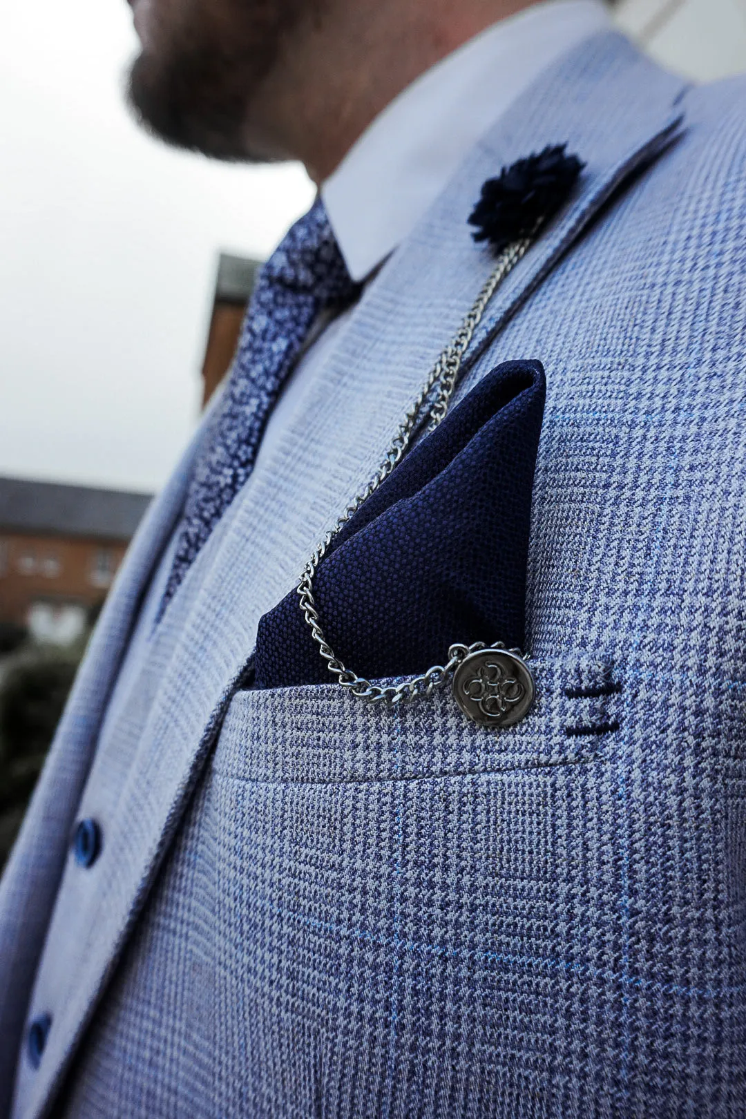 Caridi Sky Blue 3 Piece Wedding Suit