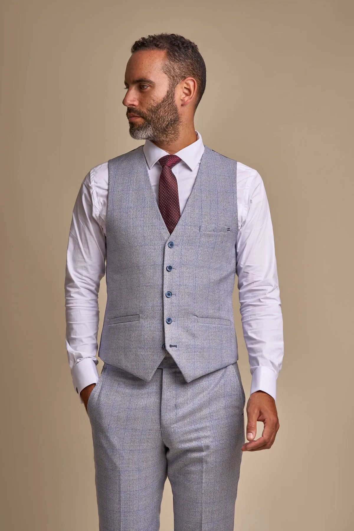 Caridi Sky Blue 3 Piece Wedding Suit