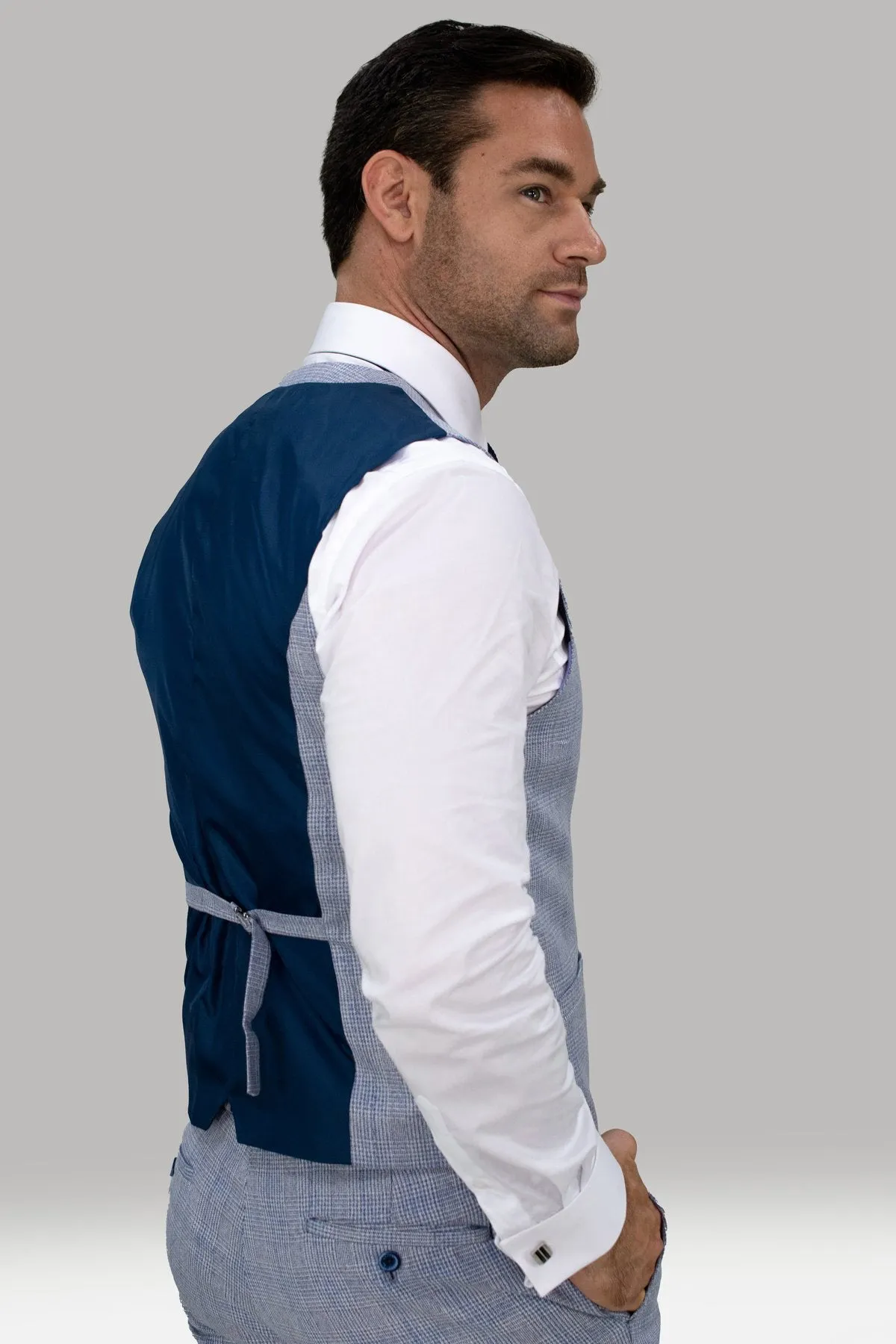 Caridi Sky Blue 3 Piece Wedding Suit
