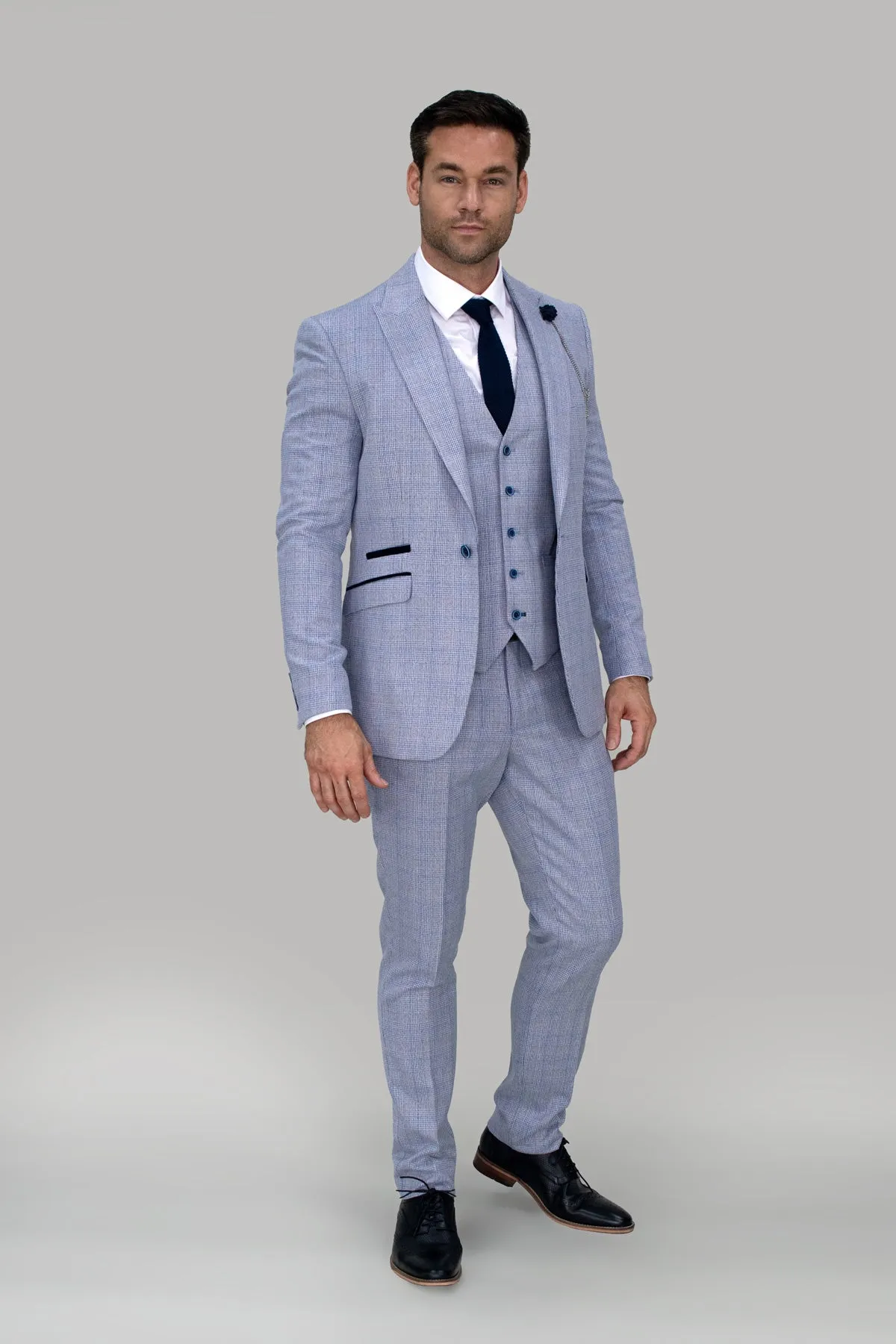 Caridi Sky Blue 3 Piece Wedding Suit