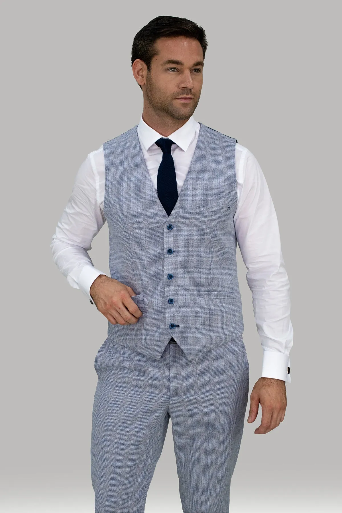 Caridi Sky Blue 3 Piece Wedding Suit