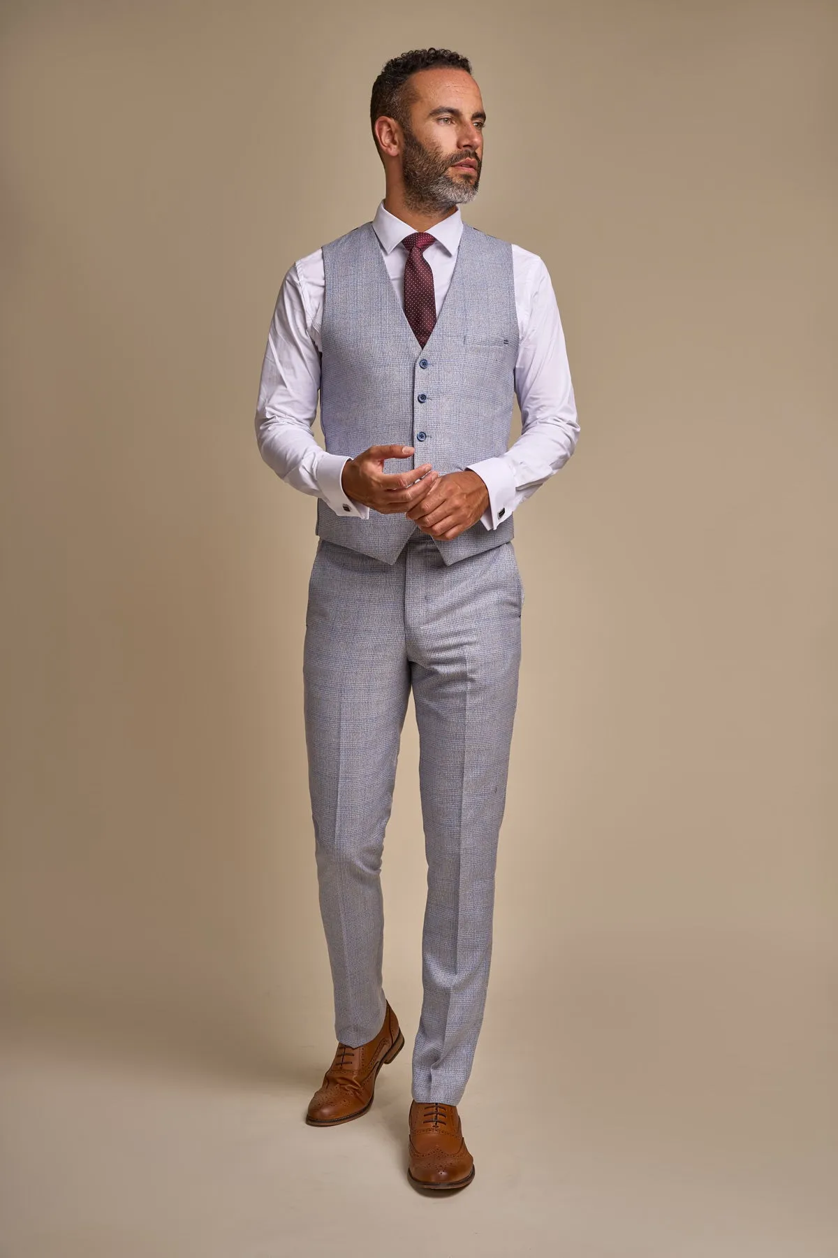 Caridi Sky Blue 3 Piece Wedding Suit