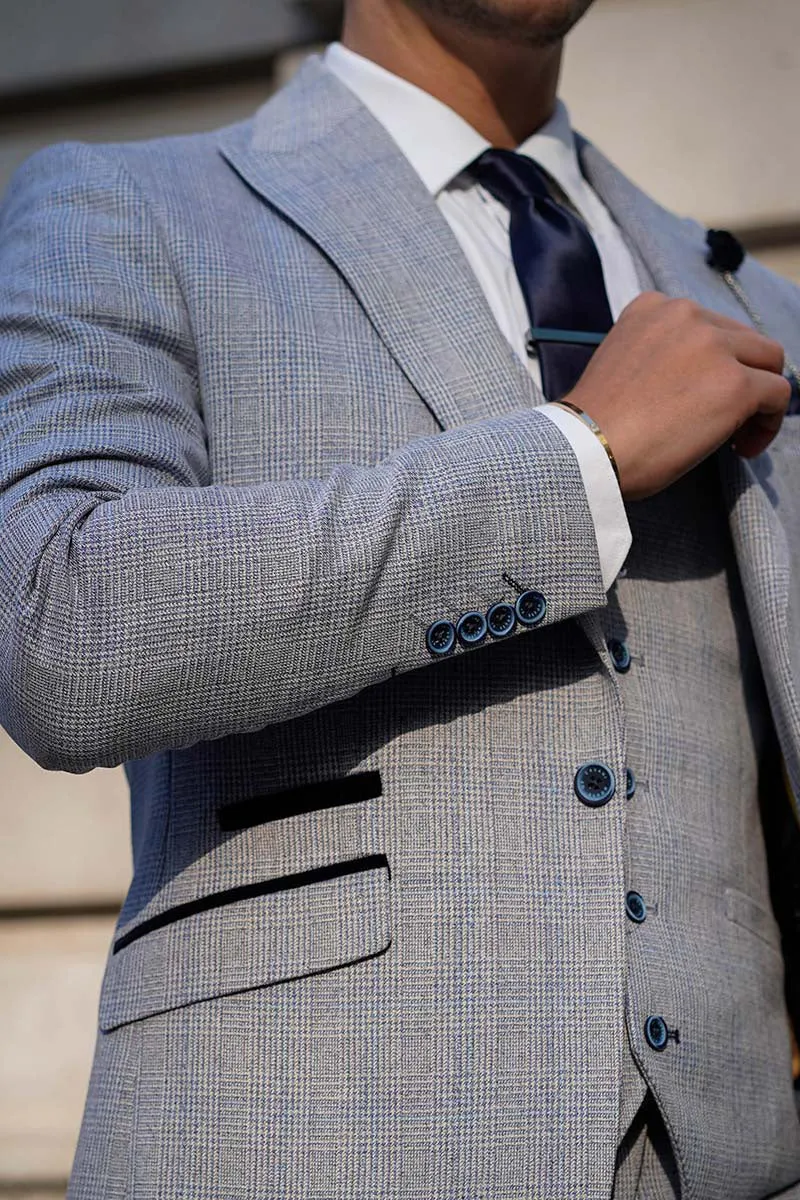 Caridi Sky Blue 3 Piece Wedding Suit