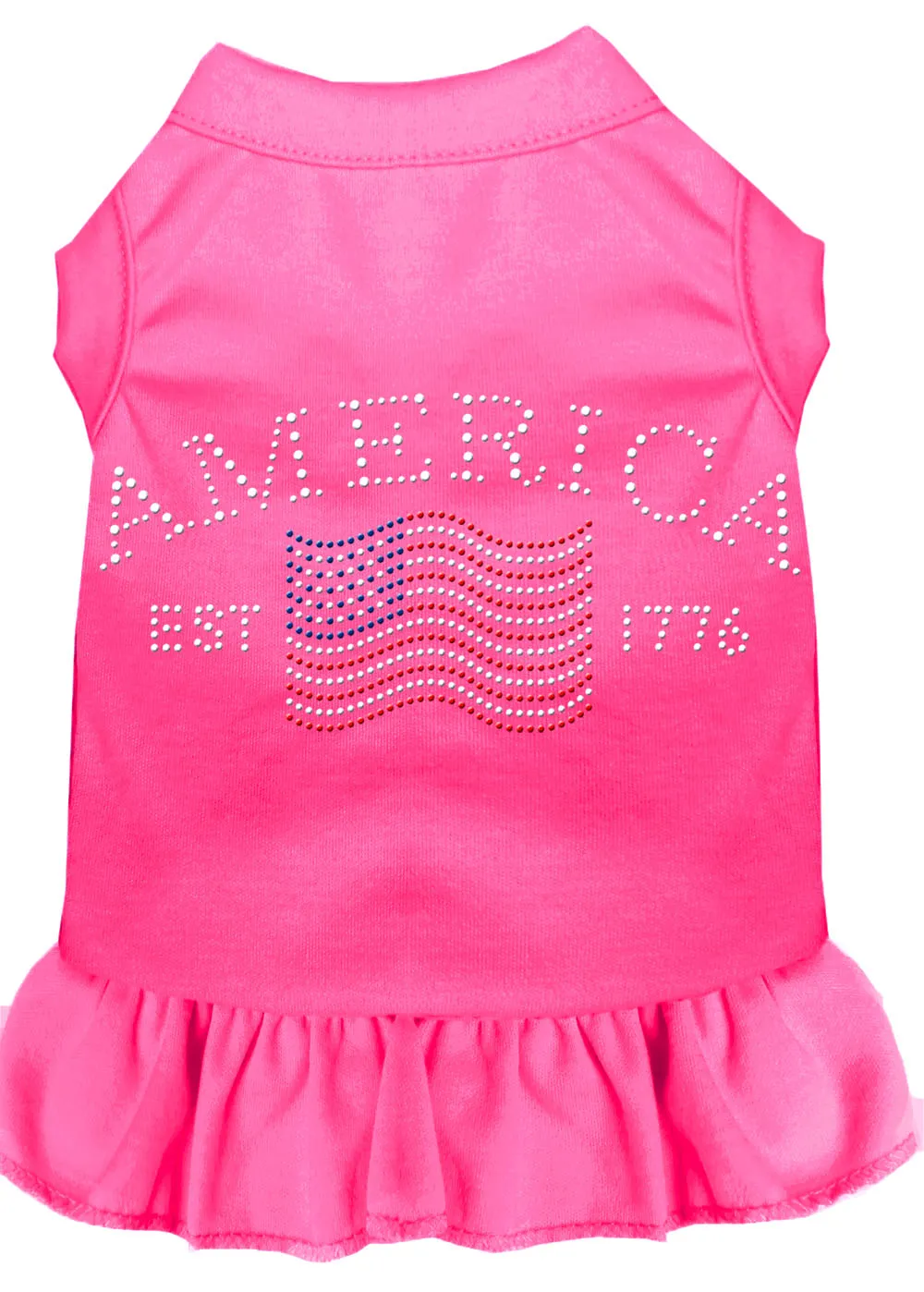 Classic America Rhinestone Dress Bright Pink Xxxl