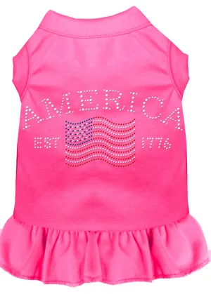 Classic America Rhinestone Dress Bright Pink Xxxl