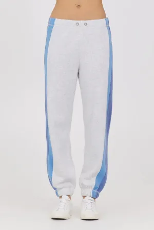 COLOR BLOCK BURNOUT FLEECE JOGGERS - ASH GREY MULTI BLUE