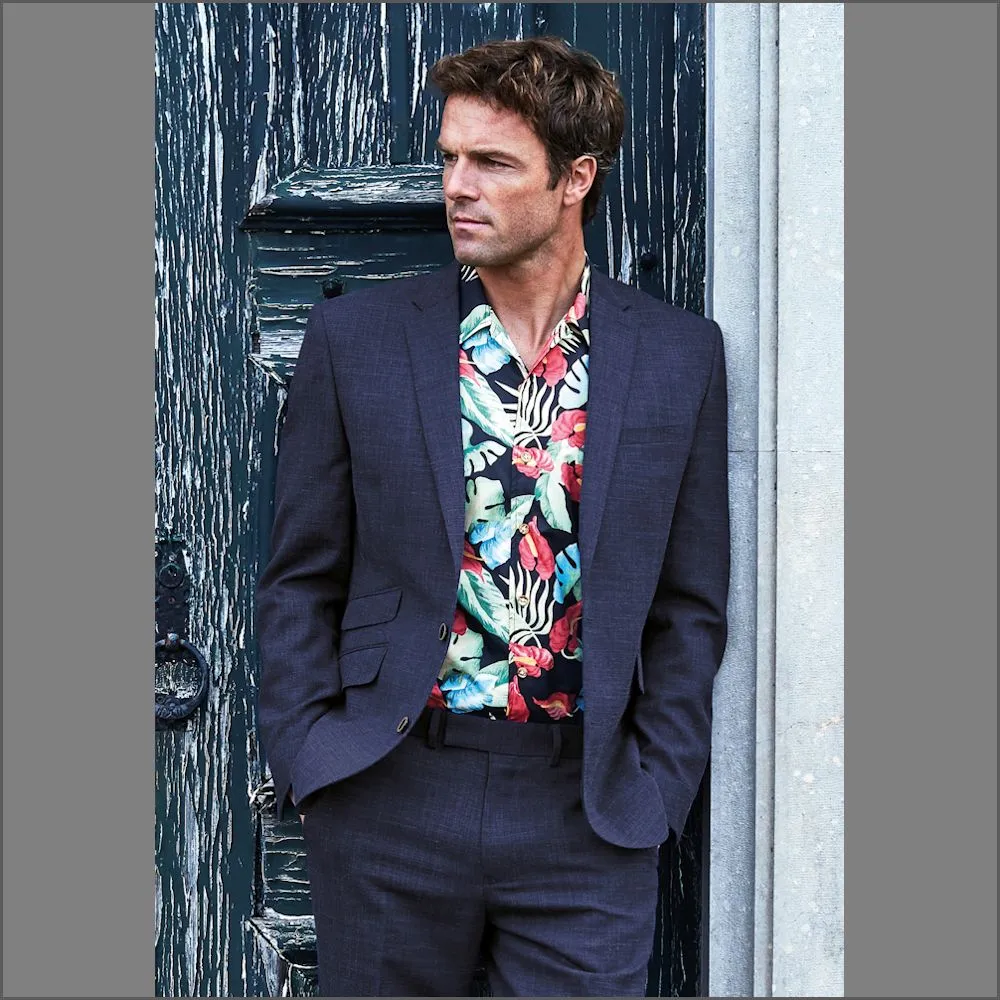 Constable Tailored Fit Natural Navy Mix 2 Piece Suit from Brook Taverner>