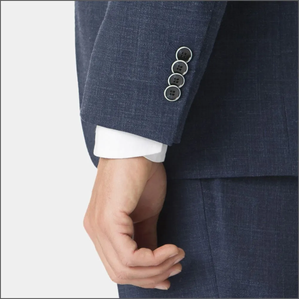 Constable Tailored Fit Natural Navy Mix 2 Piece Suit from Brook Taverner>