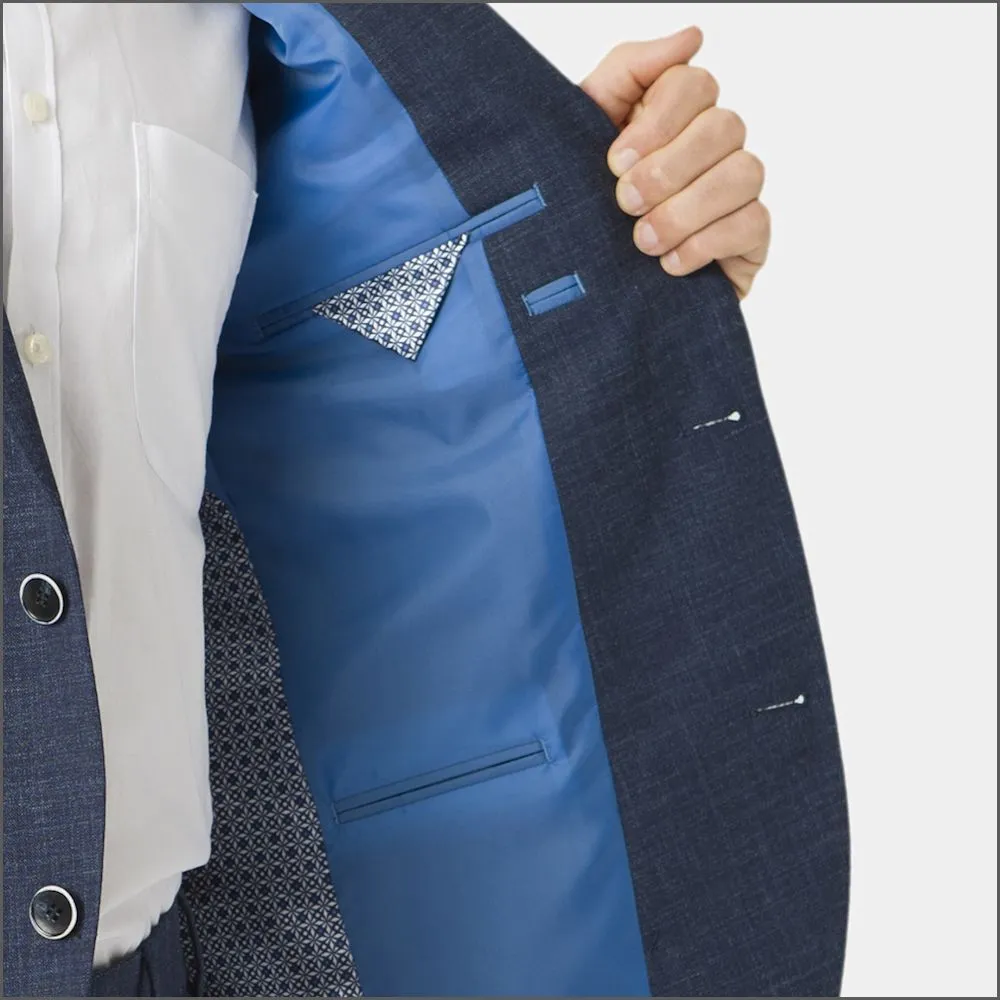 Constable Tailored Fit Natural Navy Mix 2 Piece Suit from Brook Taverner>