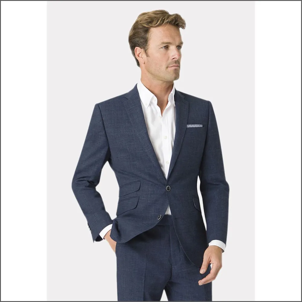 Constable Tailored Fit Natural Navy Mix 2 Piece Suit from Brook Taverner>