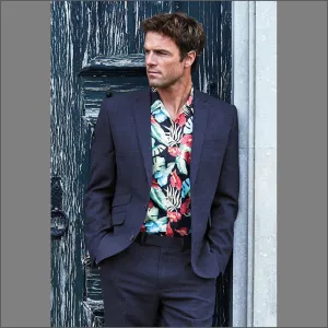 Constable Tailored Fit Natural Navy Mix 2 Piece Suit from Brook Taverner>