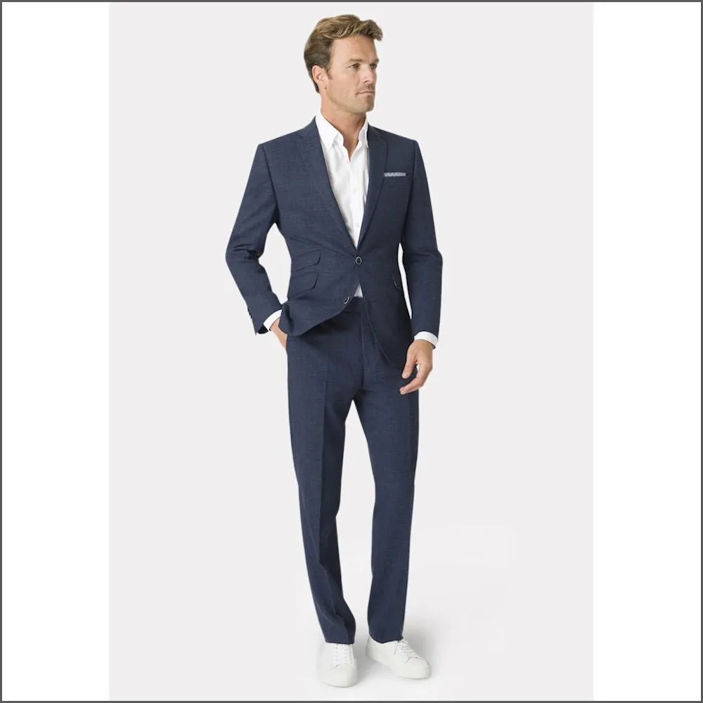 Constable Tailored Fit Natural Navy Mix 2 Piece Suit from Brook Taverner>