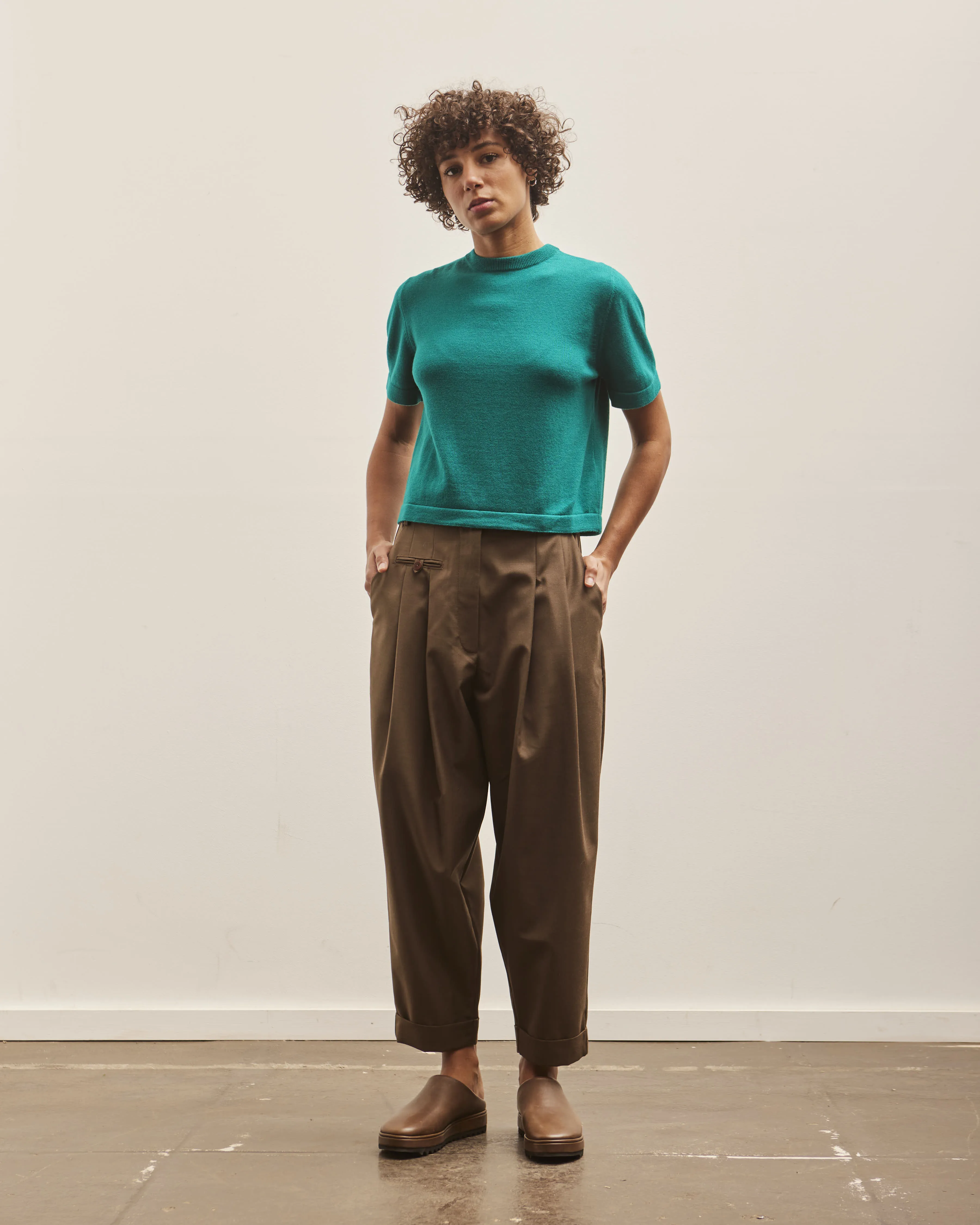 Cordera Merino Wool T-Shirt, Teal Green